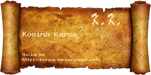 Kosina Karsa névjegykártya